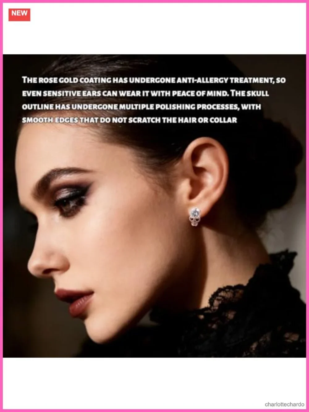 Skull Stud Earrings Punk Gothic Alloy Screw Back Unisex Jewelry